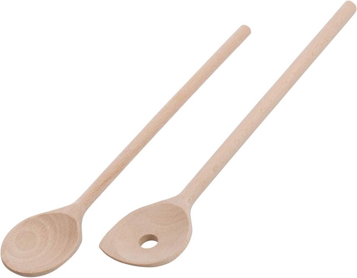Houten Roer- en Baklepelset 2 Delig - Stevig Kookgerei voor Pannetjes