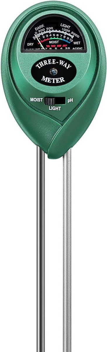 3-in-1 Bodemtester voor Planten – Meet Voistigheid, pH en Licht zonder Batterijen