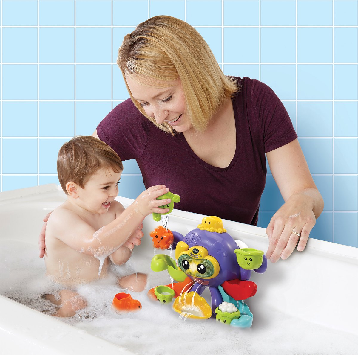 VTech Spetterpret Badoctopus - Badspeeltjes - Badspeelgoed Baby - Rustgevende Melodietjes & Liedjes - Cadeau - Speelgoed 1 tot 5 Jaar — afbeelding 4