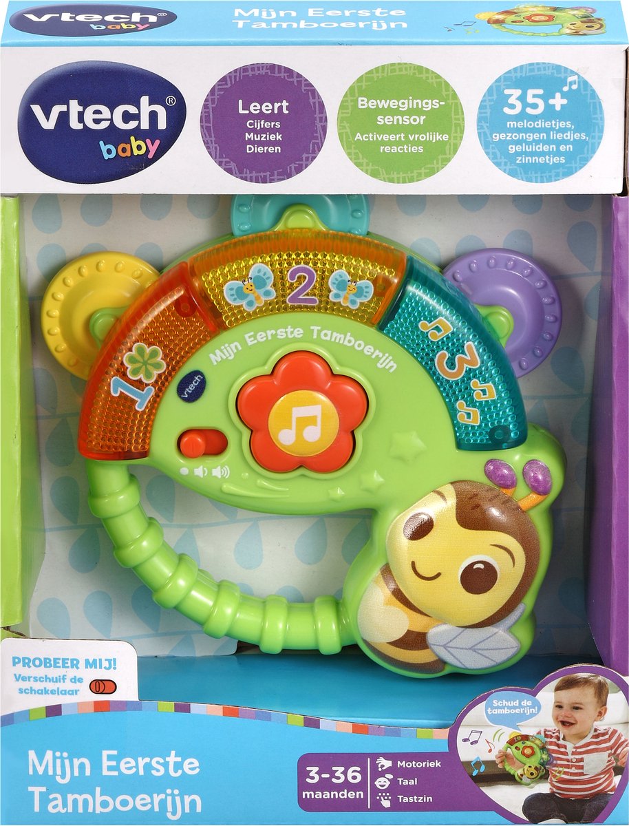VTech Dierenvriendjes Mijn Eerste Tamboerijn - Educatief Speelgoed - Cijfers, Tellen en Muziek - Van 3 tot 36 Maanden — afbeelding 5