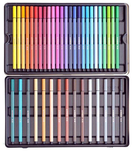 STABILO Pen 68 40 feutres - étui en métal