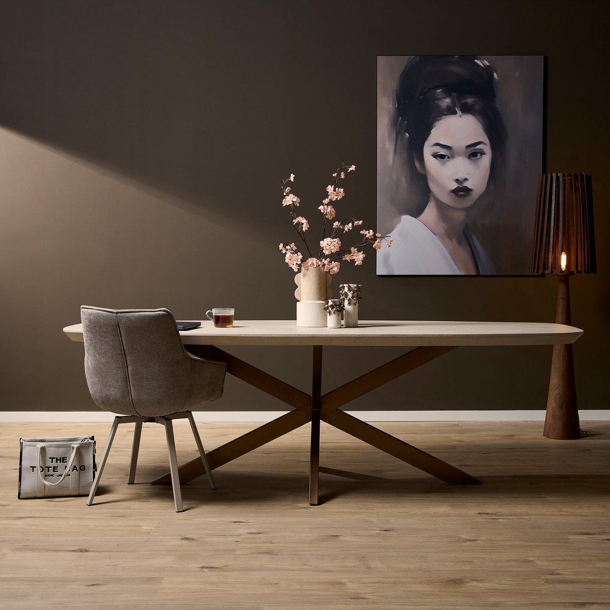 Starfurn Eettafel Madison - Deens Ovaal Zandkleur Hout - 240x110x76cm