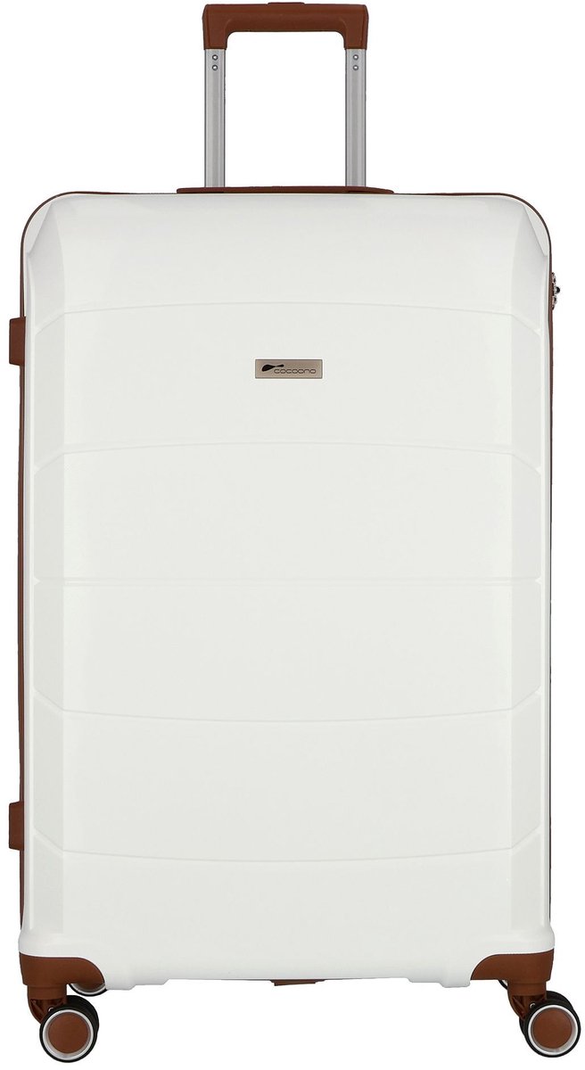 cocoono Graz 4 wielen Trolley L 76 cm - Harde bagage - TSA slot - weiss-braun