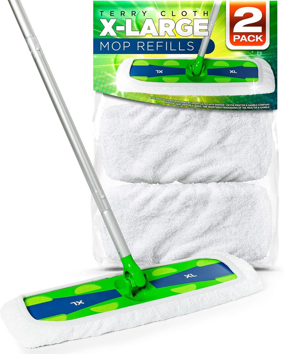 Herbruikbare 100% katoenen mop poads compatibel met Swiffer XL modellen