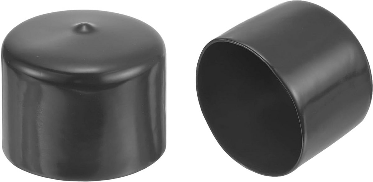 2 stuks rubberen doppen, 60 mm, ronde vinyl stekker, kunststof eindkappen voor buizen, hekken, palen, meubels, leuningen, donkergrijs