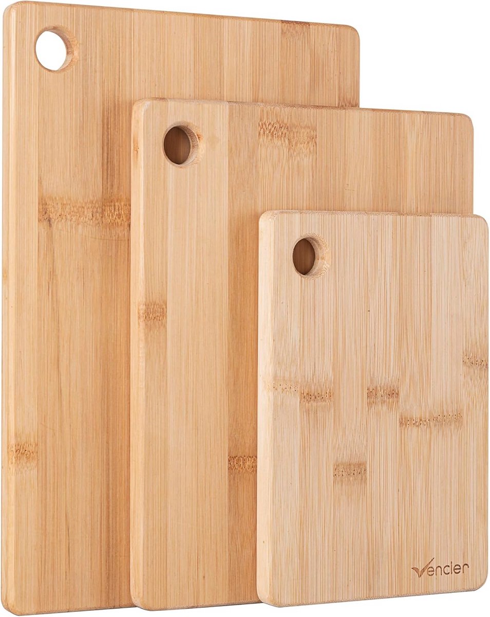 Bamboe snijplanken set 3 stuks 1,5 cm dik