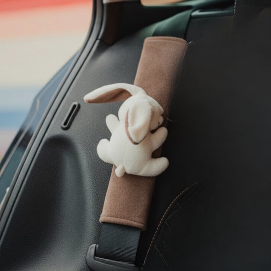 Cute since 1999 - Gordelhoes kind - Konijn gordelbeschermer kind - gordelhoezen voor auto en autostoel - 27cm x 6 cm