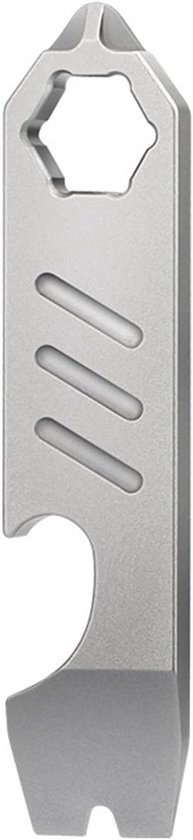 Multiutensile Titanio EDC – Mini Piede Di Porco Con Apribottiglie, Portachiavi Compatto Per Campeggio E Avventura