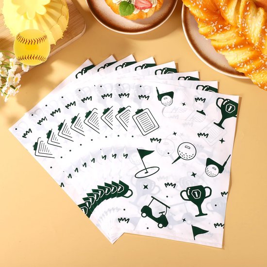50x Golf Cadeauzakjes - PE Goodie Bags 25x17 cm - voor Snoep en Snacks - Golf Thema Feest Verpakkingen - Verjaardag en Sport Evenementen — afbeelding 5