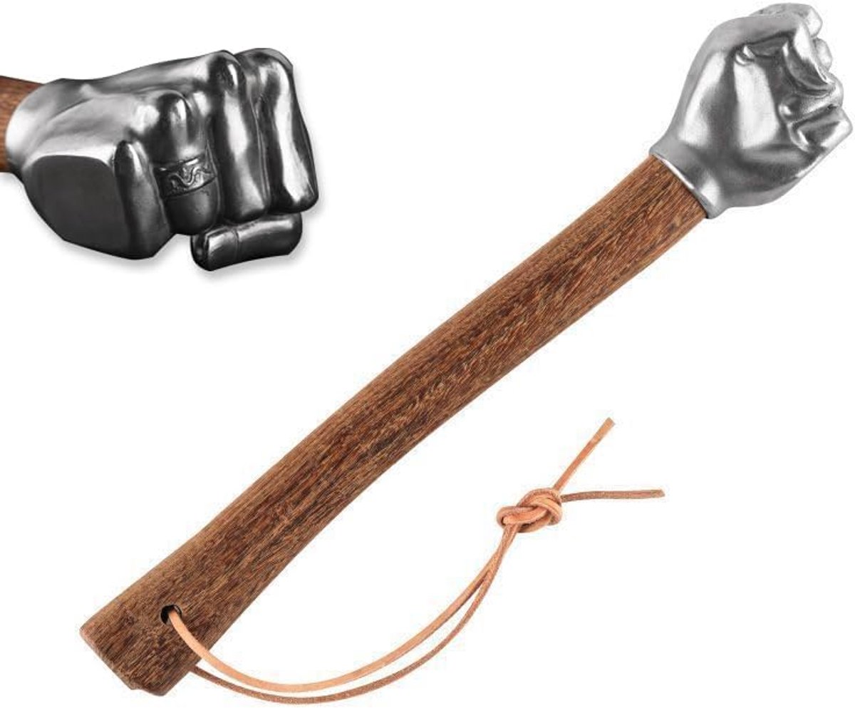 Vuist hamer, 2. 1lb RVS massief houten handvat hamer voor buiten kamperen, multi-purpose ambachten en hardware gereedschap (hammer punch zilver)