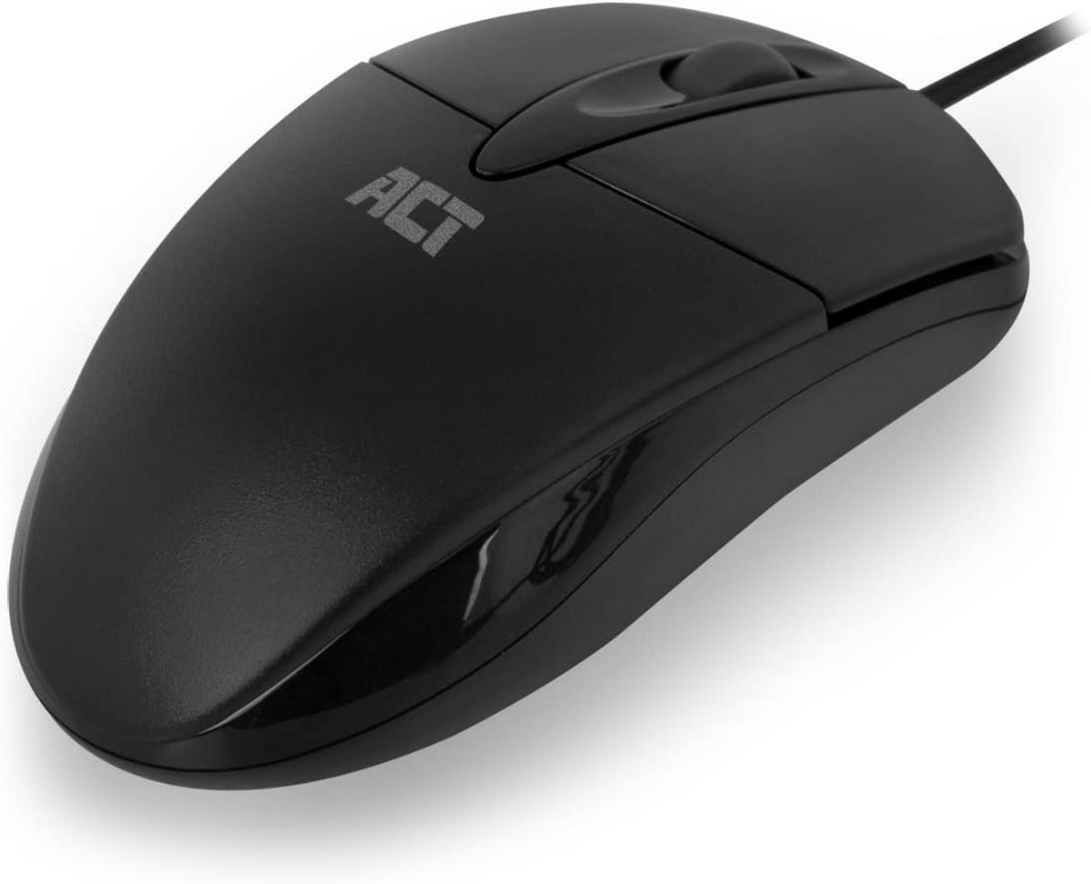 Bedrade Optische Muis 1000 DPI - USB Aansluiting - 2 Knoppen - Lichtgewicht - Geschikt voor Links- en Rechtshandig Gebruik - 1,5m Kabel