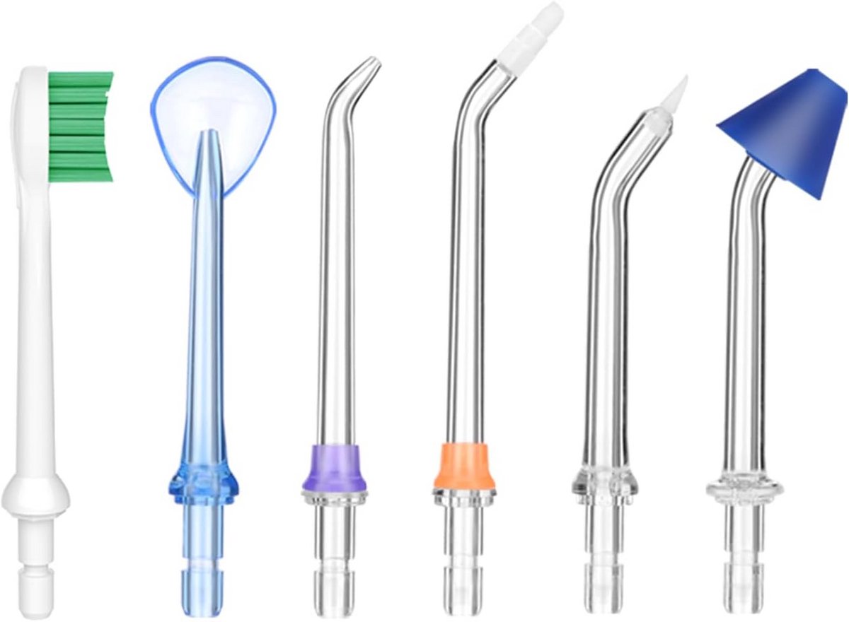 Vervangende waterflossertips - 7 stuks - Tandplaktip - Orthodontische tip - Tongreiniger - Hogedruktip - Tandenborsteltip - Neusreiniger - Waterflosser accessoires