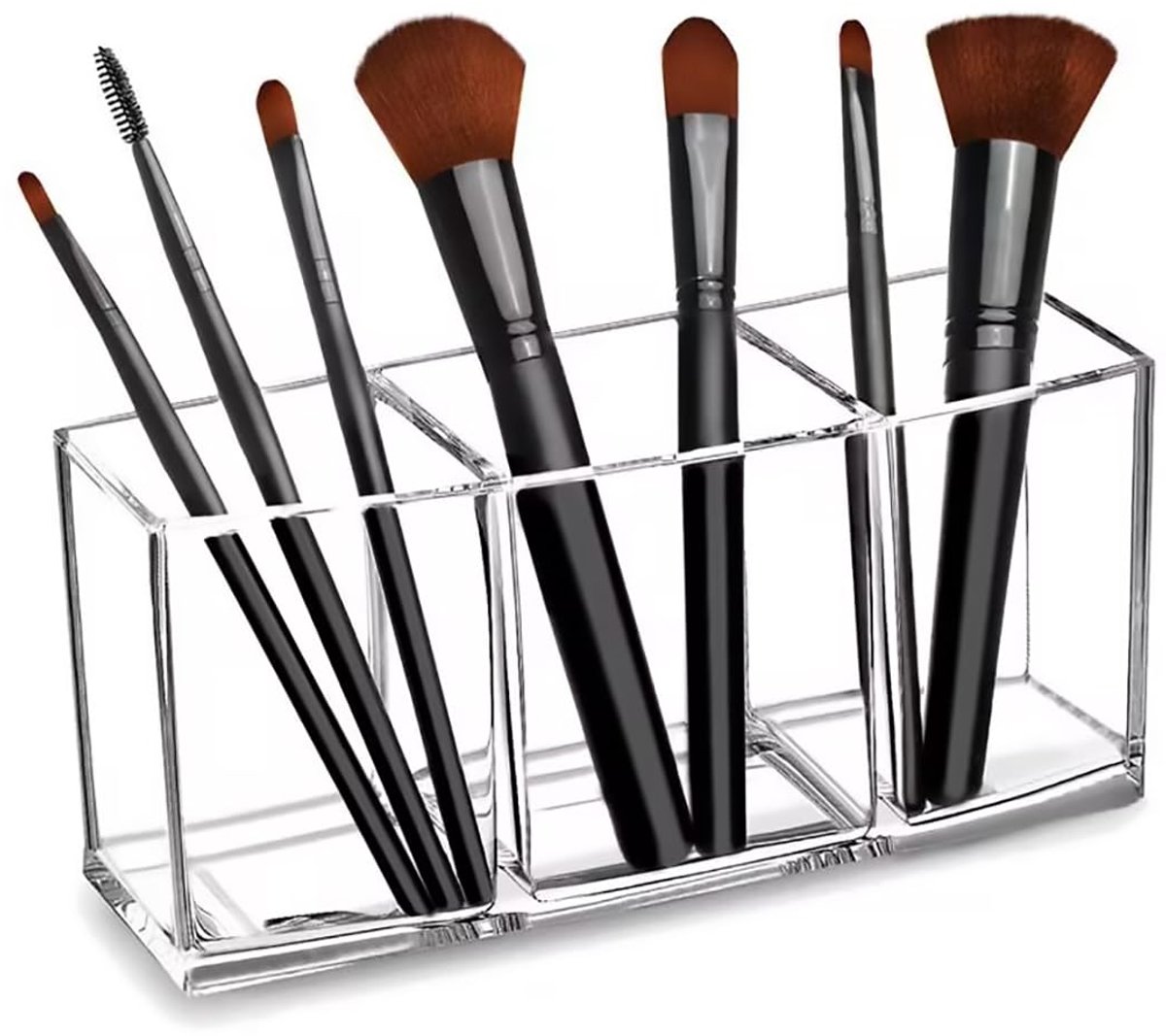 Unyqoos® Transparante acryl opberger voor make-up en accessoires met drie vakken