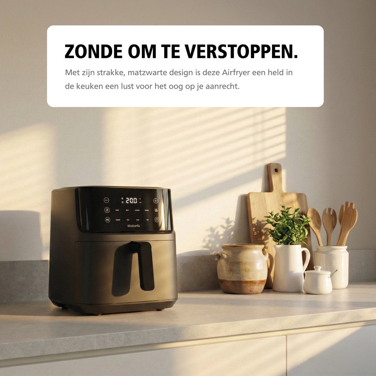 Brabantia Airfryer XXL - 7.6 liter - Digitaal Touchscreen - 8 Kookprogramma's - Tot 8 Personen - PFAS-Vrij - 80ºC tot 200ºC - 1700 Watt - BBEK1138 — afbeelding 7