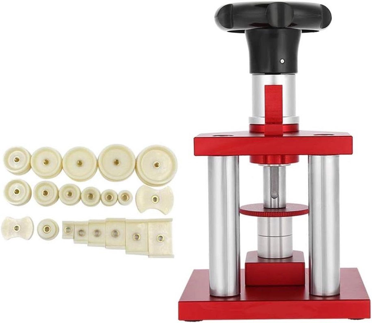 Allecta - Horlogepers 18 mm tot 50 mm, Schroeftype achterkant, 20 matrijzen, Capper, Sluitmachine, Bench Tool.