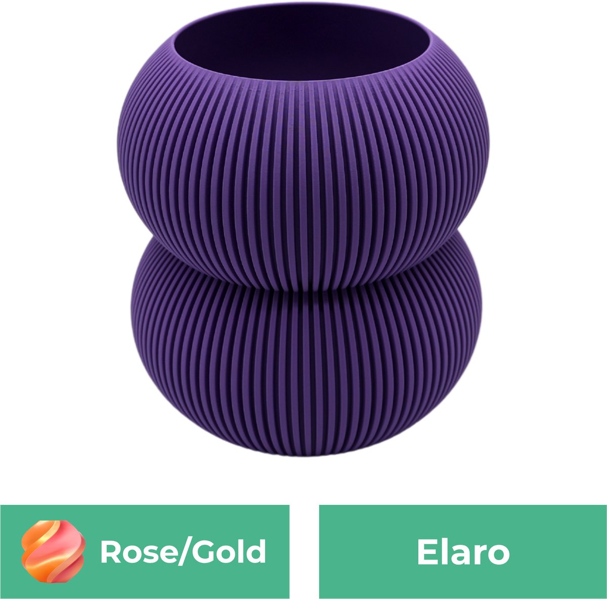 Lovora Elaro moderne vaas – Decoratieve vaas - Roze / Goud - 3d geprinte vaas – geschikt voor droogbloemen - 25CM