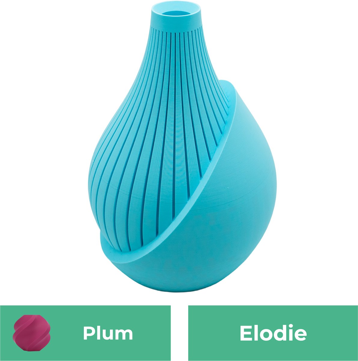 Lovora Elodie moderne vaas – Decoratieve vaas - Plum - 3d geprinte vaas – geschikt voor droogbloemen - 20CM