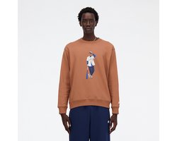 New Balance New Balance - Sweater - Maat M - Bruin - New Balance Sportswear - Lifestyle - Heren Sweater voor Mannen