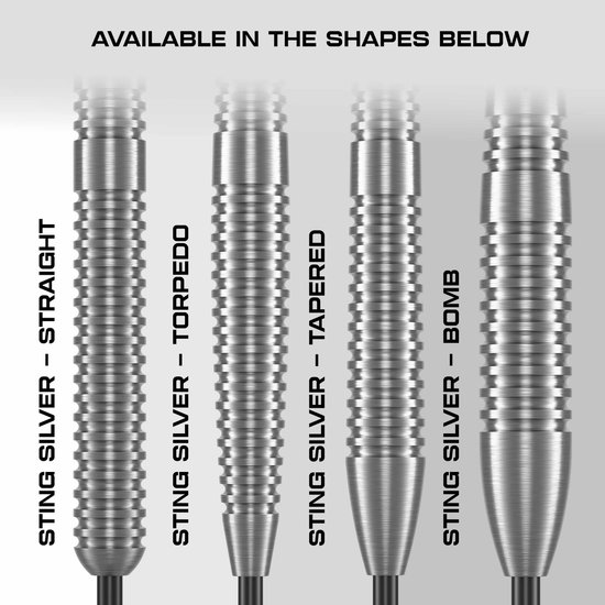 KOTO - Sting Silver Tapered - 90% Tungsten - Dartpijlen - 24 Gram - Zilver - Steeldarts van KOTO — afbeelding 3