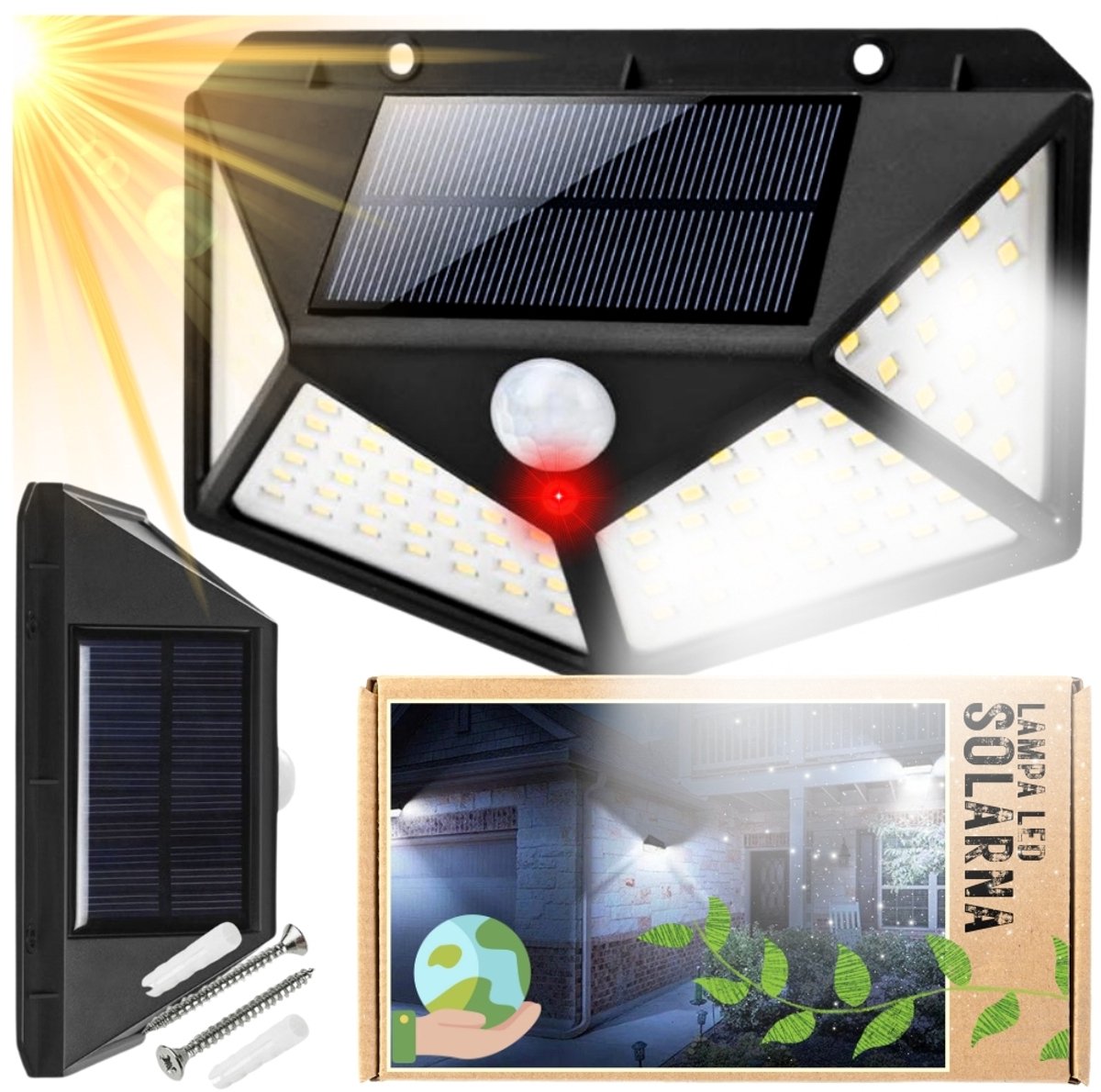 Zolta - Solar Led Tuinlamp - Bewegingssensor - 3 Lichtmodi - IP65