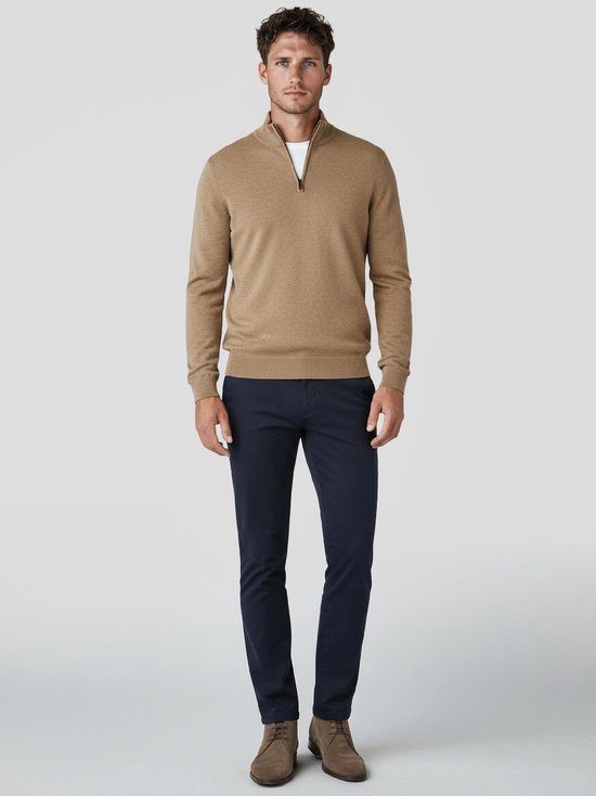 Pull demi- Zip Steppin' Out en laine mérinos beige - Taille M - Homme - Pulls