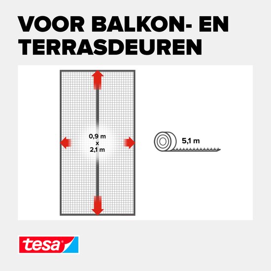 Tesa Vliegengordijn Insect Stop - 80x200cm - Zwart - Aluminium