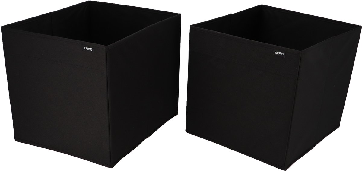 KROMS Lade organizer bakjes 37x32x32cm 2-delig - Zwart - Kleding opbergbox – Kleding organizer opbergsysteem – Lade organizer kledingkast & IKEA PAX – Kleding organizer opvouwbaar