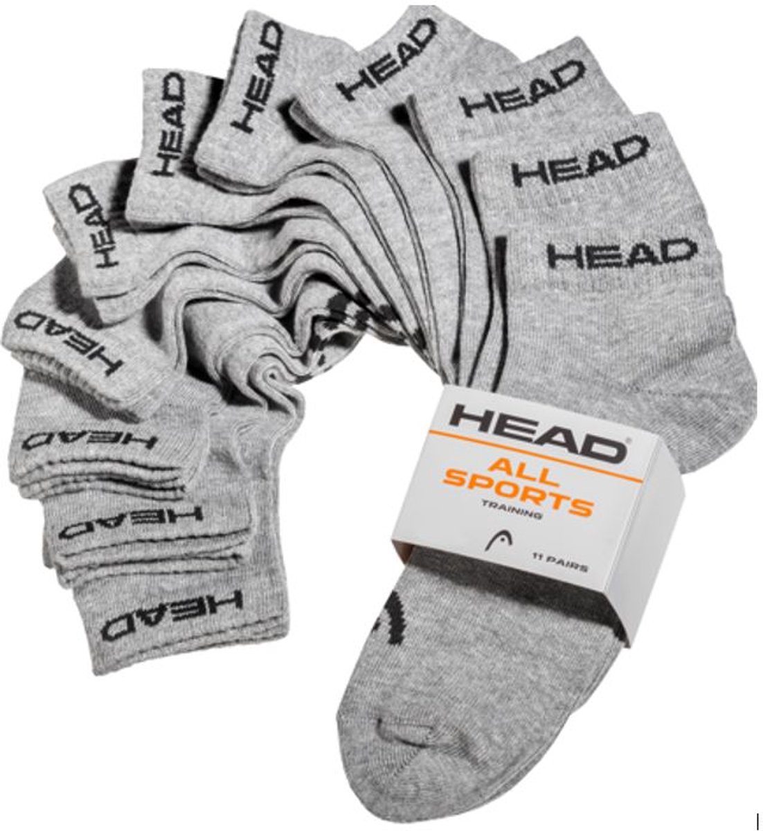 Head Elements Sneaker Sokken 11-pack Melange 43-46 43/46 Grijs
