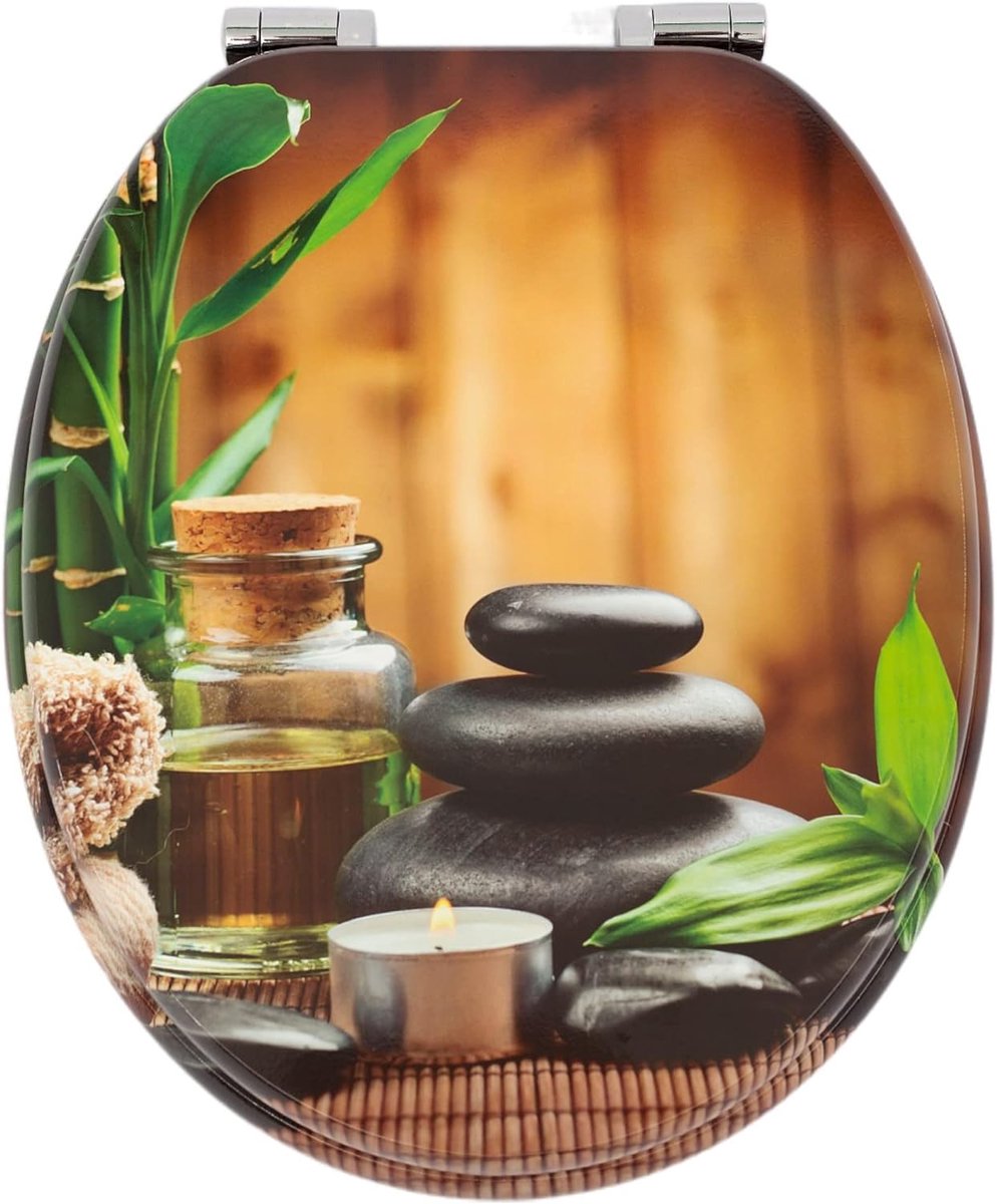 Namajunas - WC-brillen - Wc bril softclose - Toilet bril - Universele vorm WC Bril - MDF hout - Antibacterieel - Wellness Spa - Met Deksel - RVS Bevestiging - Easy Clean - Snelle montage en demontage - Inclusief Bevestigingsmateriaal