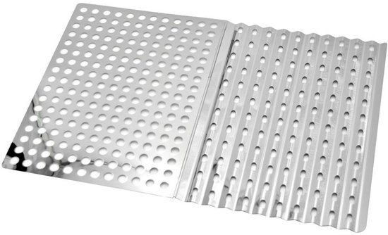 BBQ Barbecue RVS grillplaten - 2 stuks van Merkloos — afbeelding 3