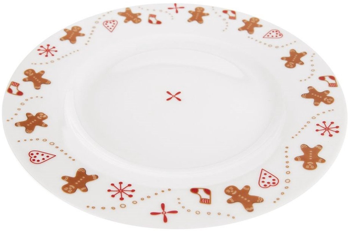 Orion - Porseleinen Dessertschaal - 20 cm - Decor Plavormig - Geschikt voor Feestdagen