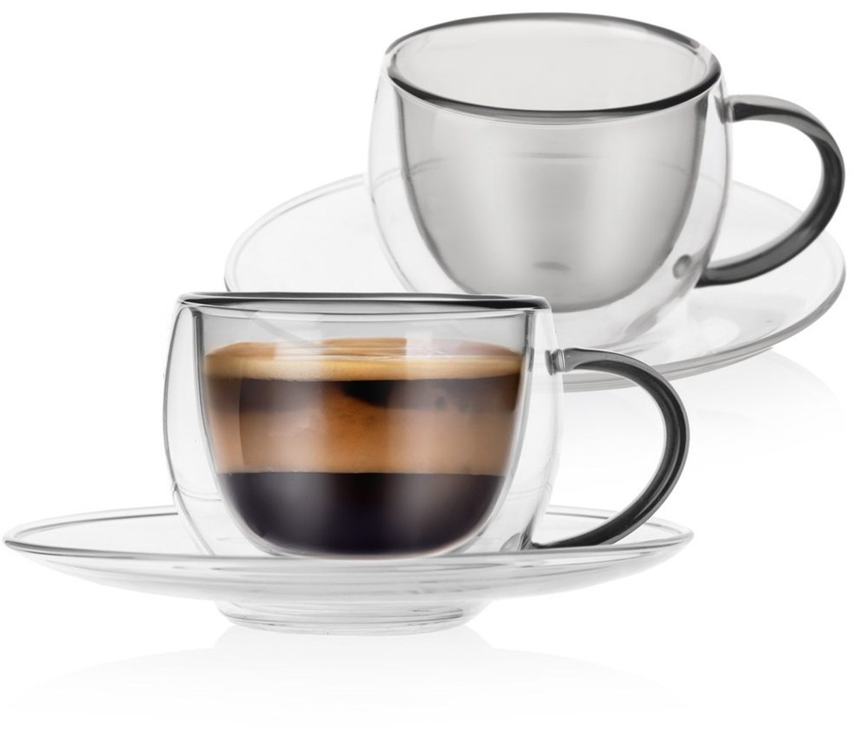 Orion - Thermische Espresso Kopjes - 90 ml - Borosilicaatglas - Set van 2