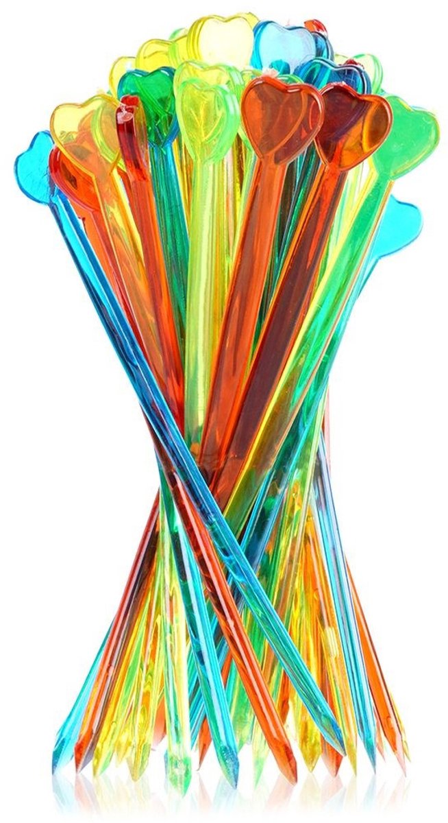 Orion - Snackprikkers - 8cm - 50 stuks - Kleurrijk Kunststof