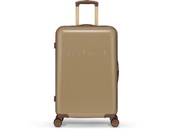 SUITSUIT Reiskoffer 66x43x24 - Reiskoffer met wielen - Lichtgewicht koffer - Veilig TSA cijferslot - 59L koffer inhoud - Fab Seventies Reiskoffers Cuban Sand - Bruin