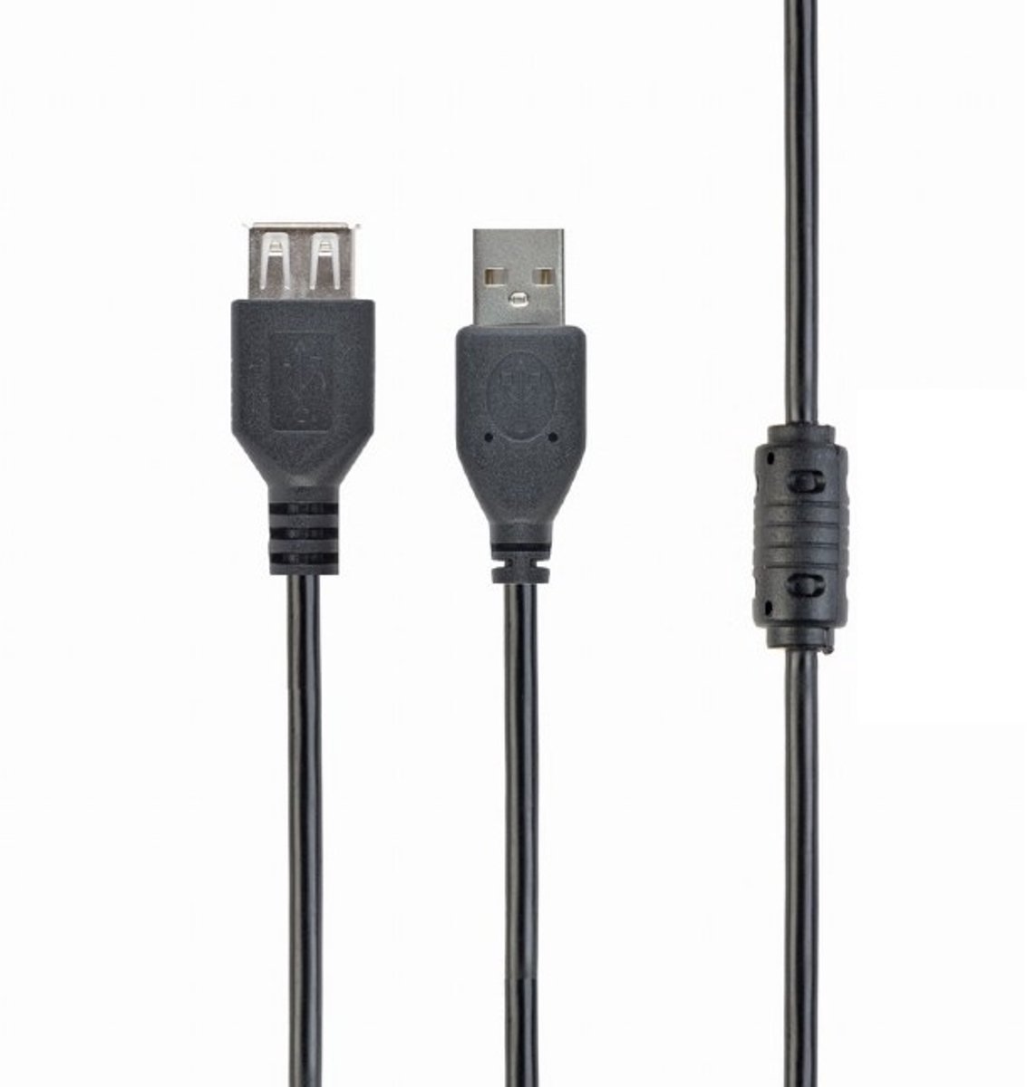 USB-A verlengkabel | ferrietkern | USB2.0 | 10W | zwart | 1 meter