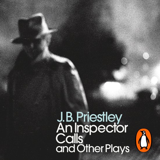 Couverture de livre 'An Inspector Calls and Other Plays' de J.B. Priestley avec une image d'un homme portant un chapeau en noir et blanc.