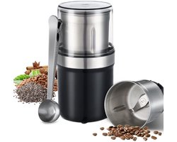 SNJY® Koffiemolen Electrisch - Koffiebonen Maler - Koffiebonen Machine - 300 W - Inhoud 100 g - Zwart