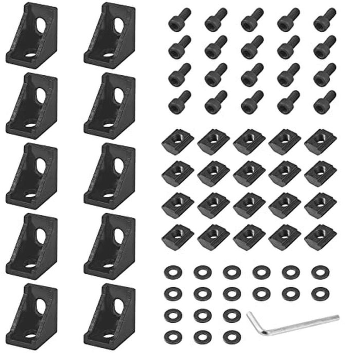 Aluminium Hoekverbinder 20 x 20 cm - Bevestigingsmateriaal voor 3D Printers en CNC Machines
