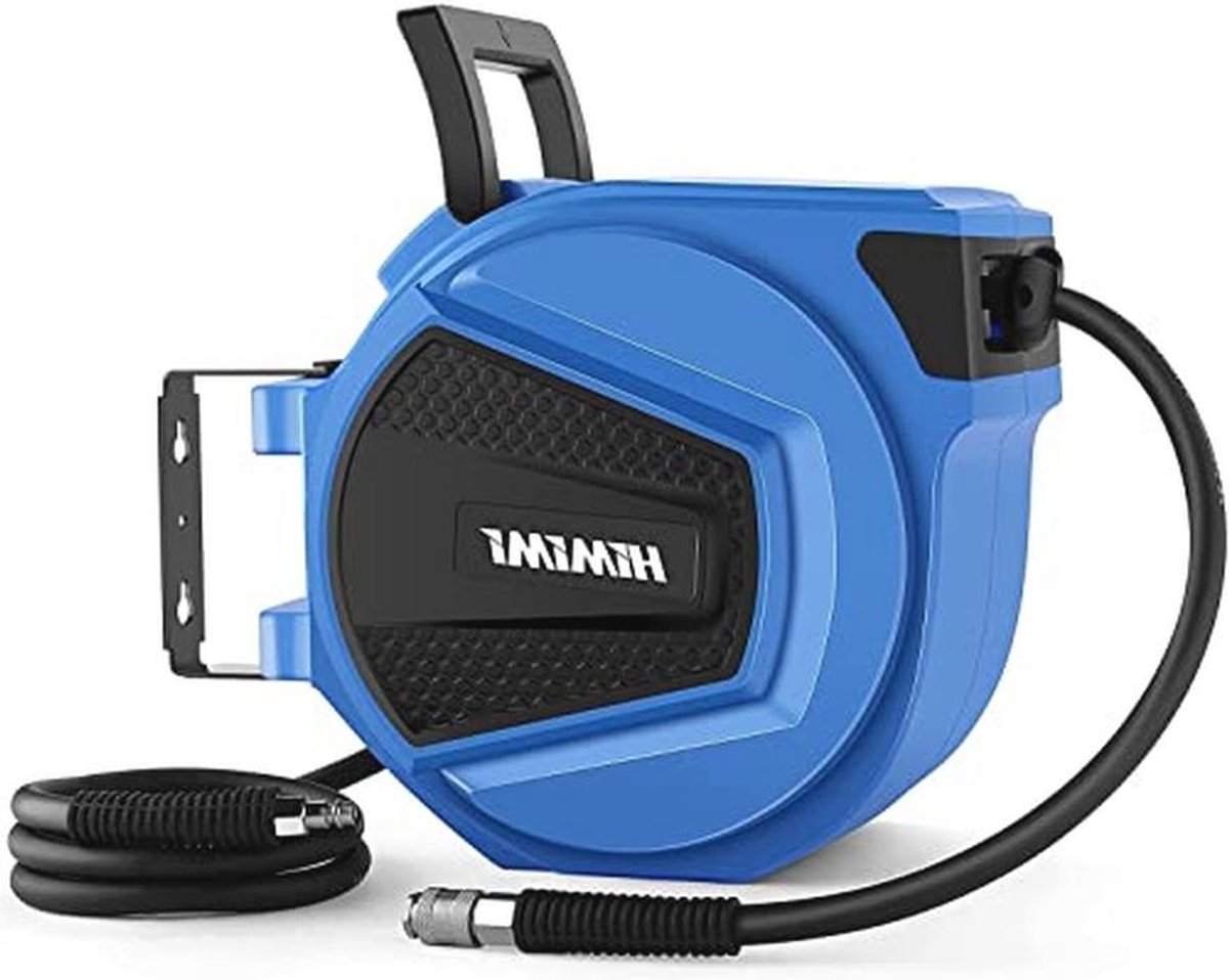 Automatische Persluchtslanghaspel 50 Meter - Slanghouder voor Compressor met 180 Graden Rotatie