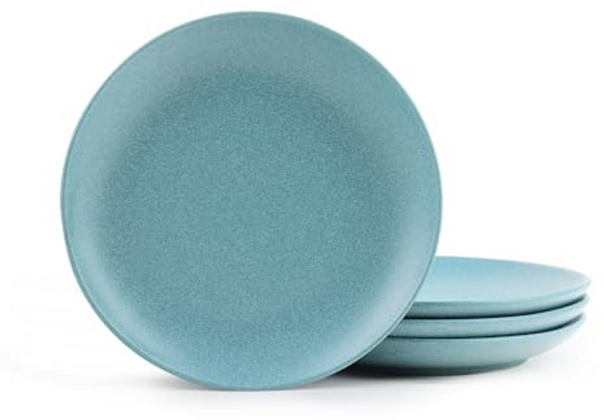 Vintage Groene Porselein Diner Borden Set van 4 - Ideaal voor Ontbijt, Dessert en Snacks