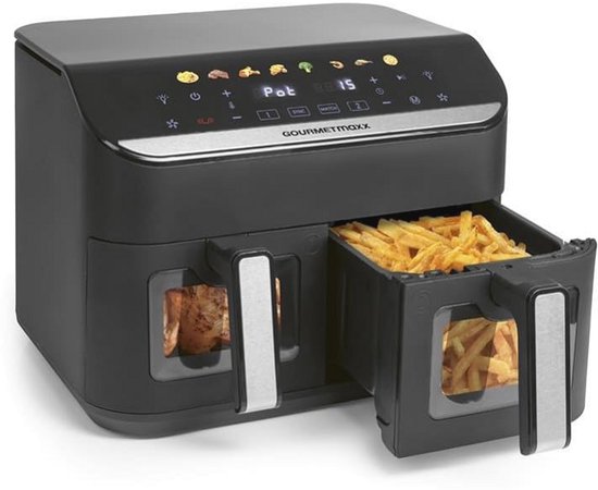 Airfryer met Dubbele Kamer 9L - 8 Programma's en Multi-Color Touchscreen