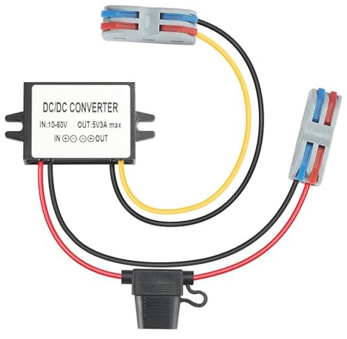 10-60V naar 5V 3A Waterdichte Power Converter voor Binnen en Buiten