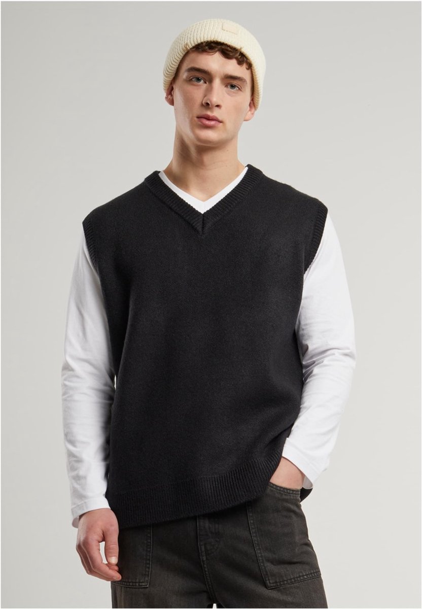 Urban Classics Knitted Gilet 4XL Zwart