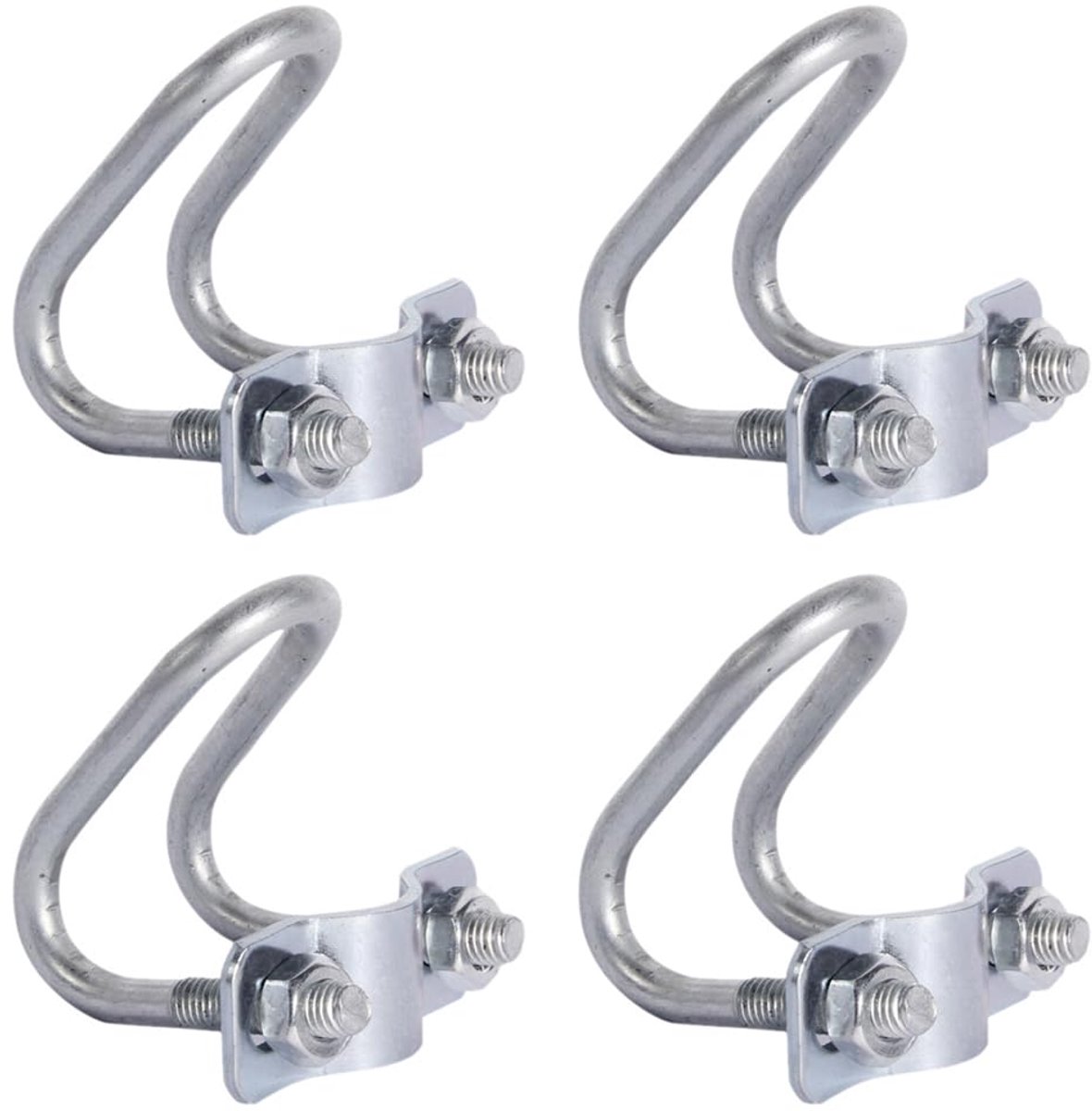 4 stuks dwarsbuisklemmen, metalen gesp slangklemmen U-vormige buisband spanhouder voor magazijn, supermarkt en winkels (25 x 25)