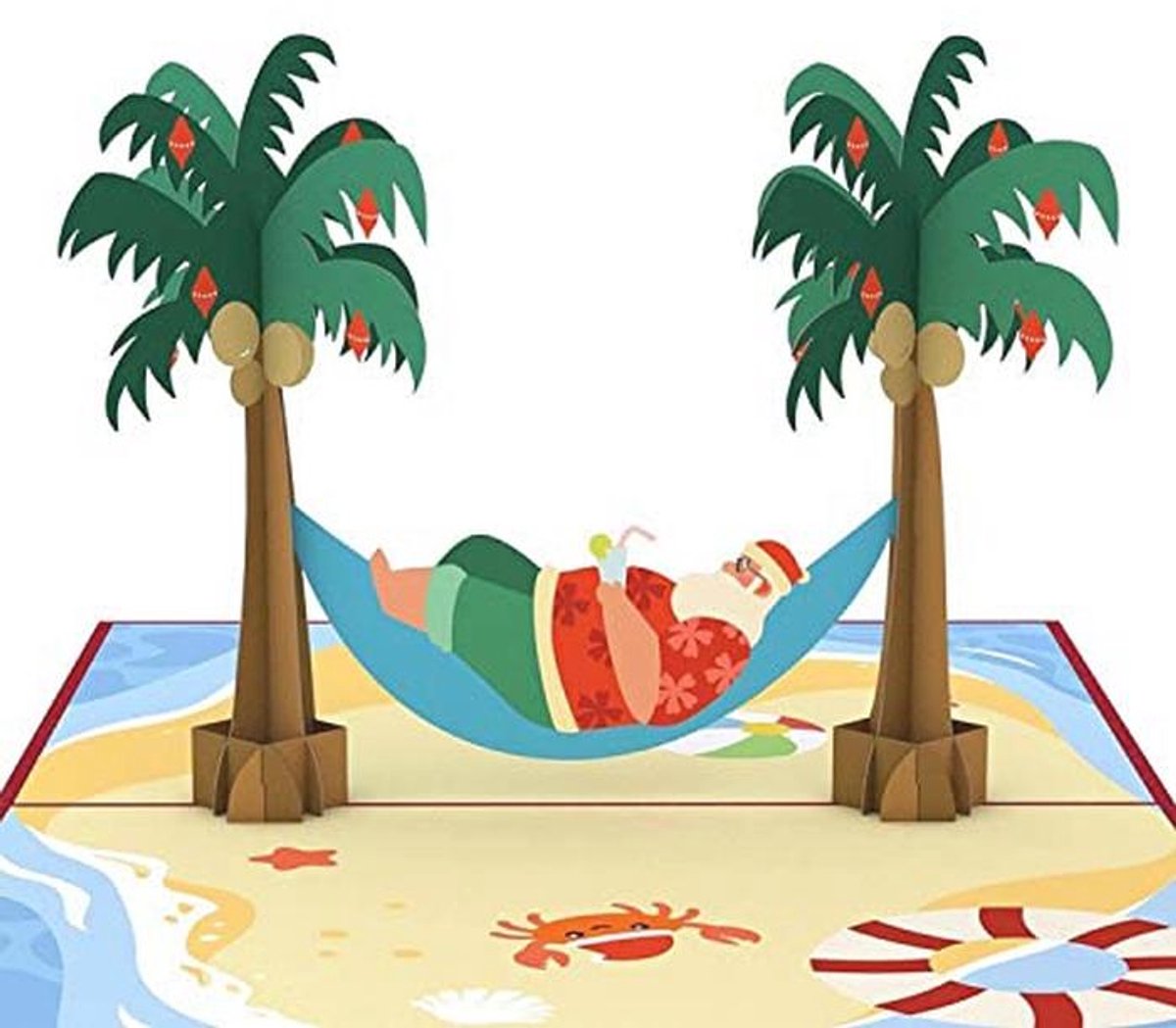 3D Kerst Pop Up Kaart - Hangmat Ontwerp voor Kinderen