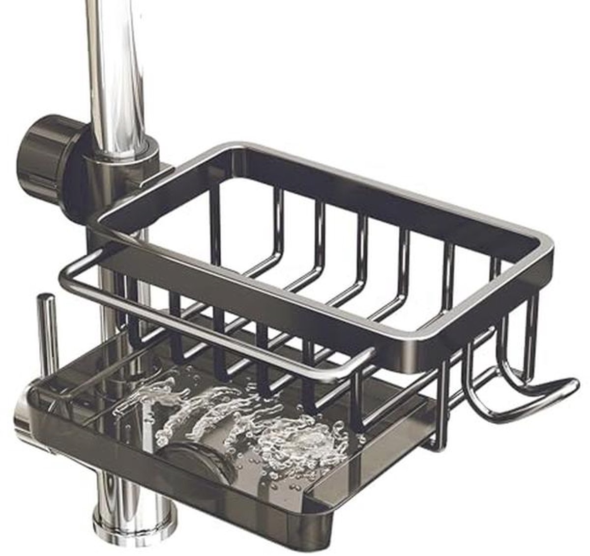 Keuken Mengkraan Organizer - Multifunctionele Afwasborstel Houder met Haak en Afvoer