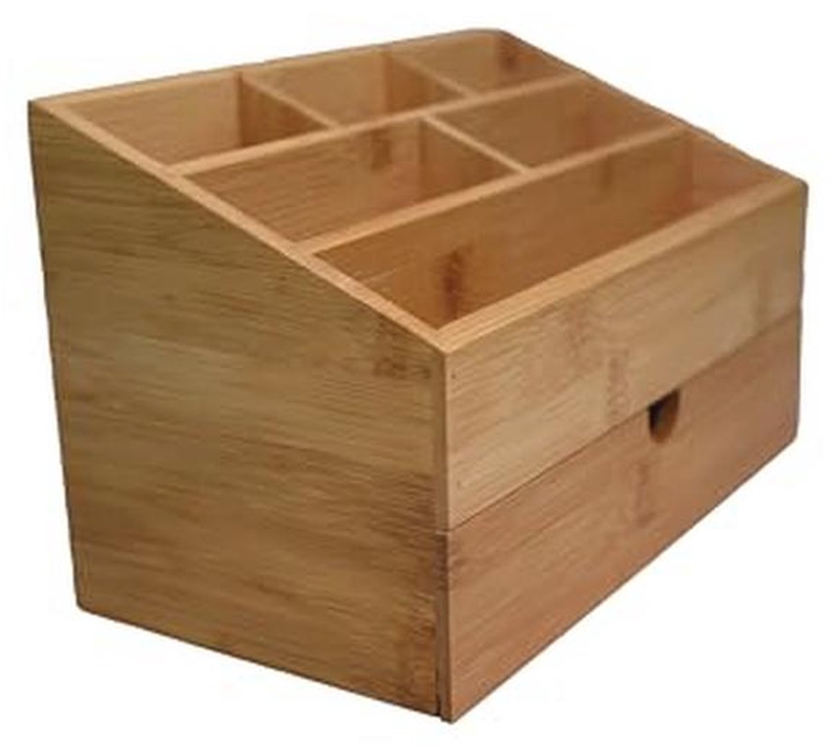 Duurzame Bureau-organizer met 6 Vakken en Lade in Bamboe — cadeau in Wonen & Interieur - foto 2