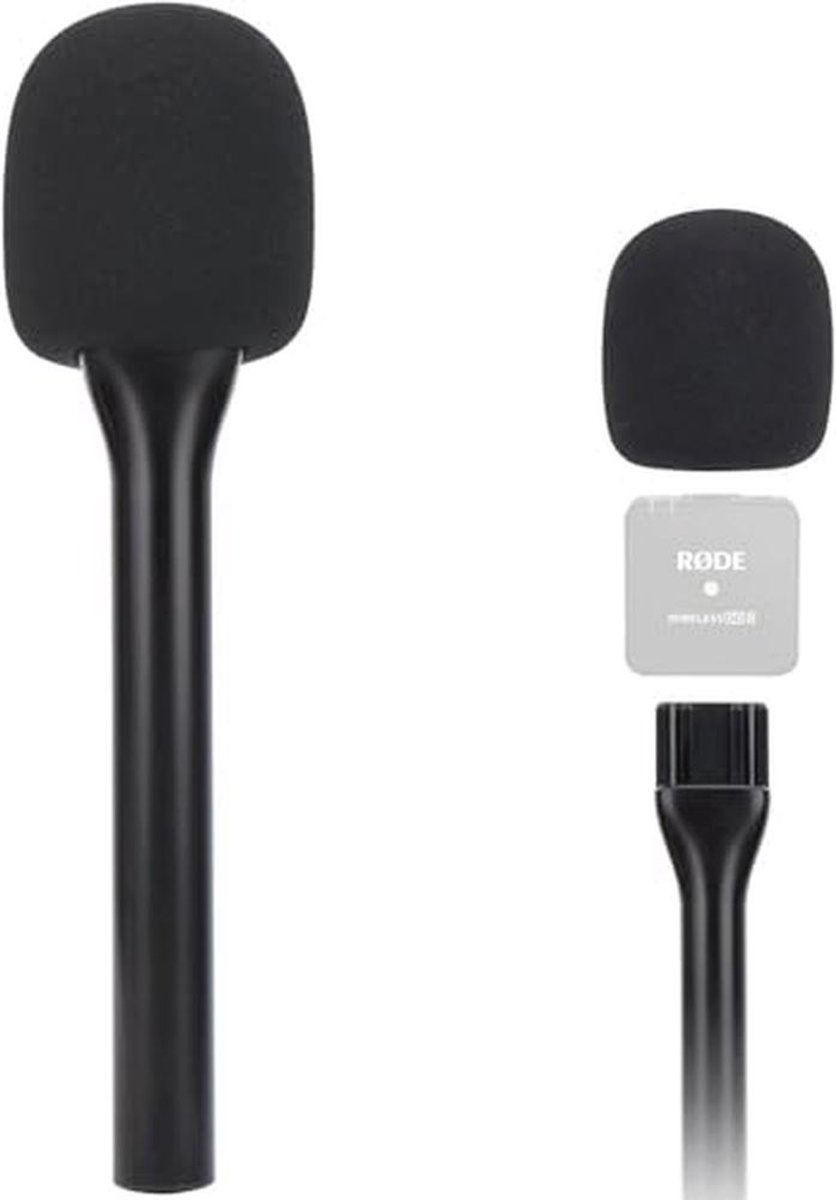 Draadloze Handheld Microfoonstandaard met Popfilter - Ideaal voor Interviews, Vloggen en Podcasting