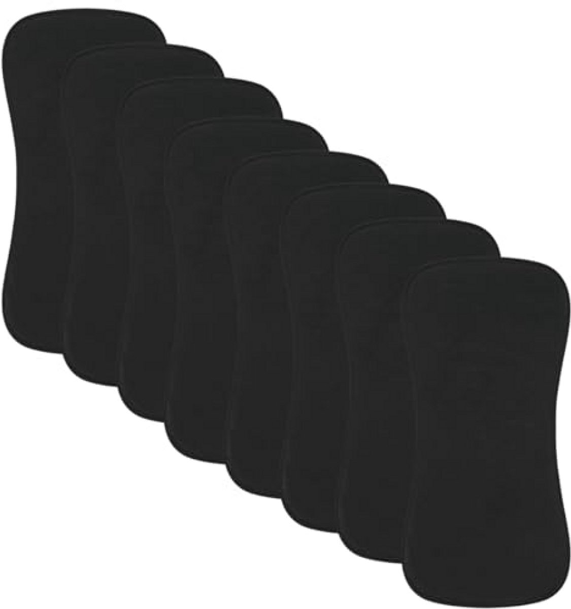 Set van 8 ultra zachte uniseks babyspuugdoeken - absorberende doeken in effen zwart