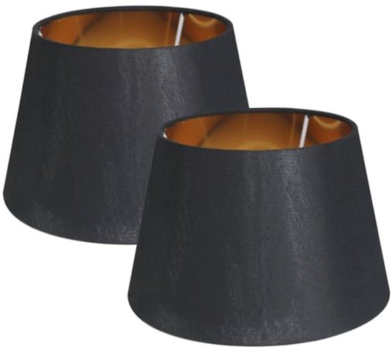 Sinta Lampenkapjes 19 cm / 7,5 inch katoenen stof moderne vervangende lichtkap lampenkap voor E14/E27 vervangende kap tafellamp nachtkastje lamp wandlamp, zwart